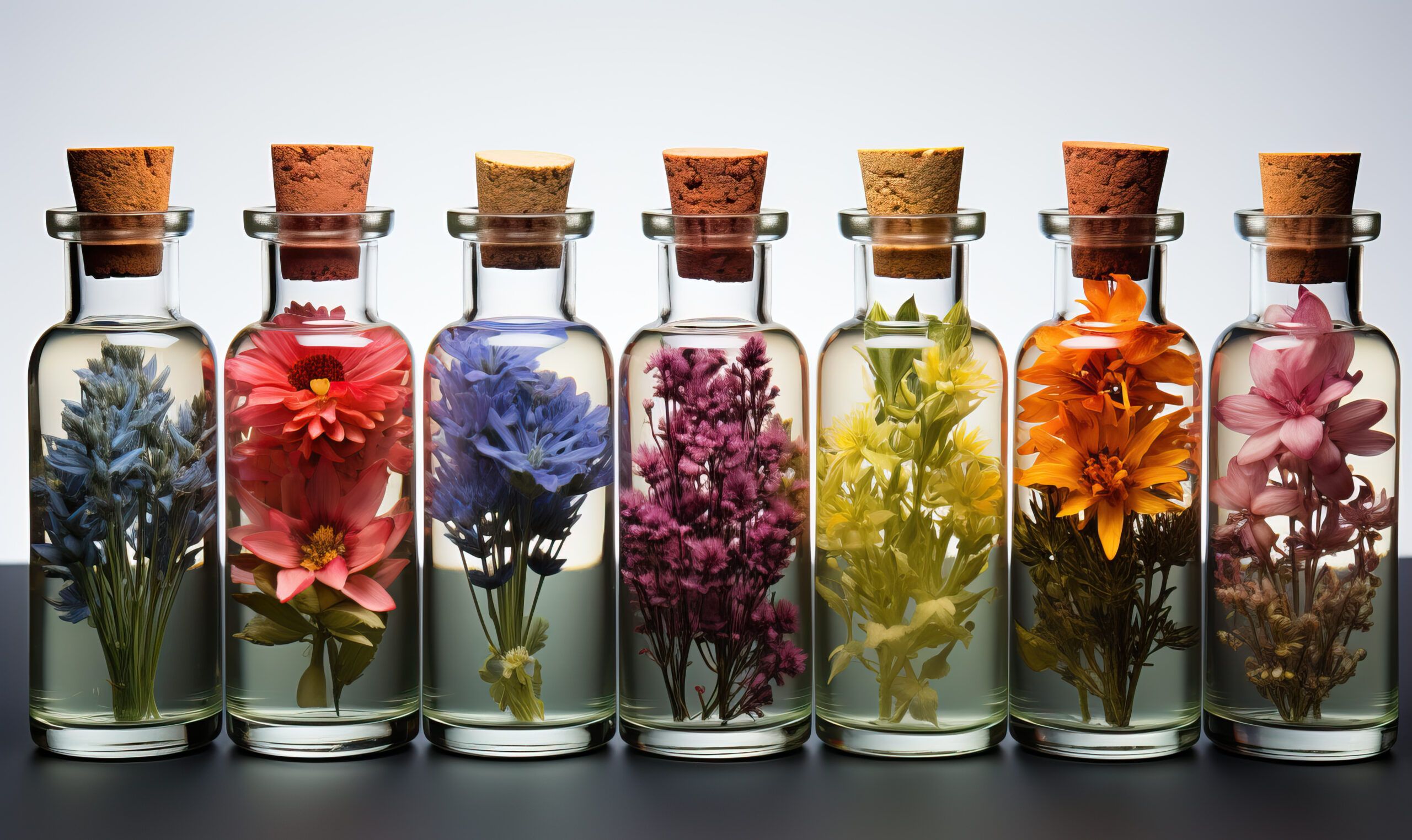 bottles of fragrance oils